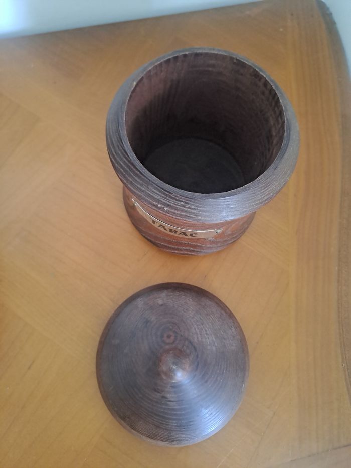 Pot à tabac vintage en bois - photo numéro 4