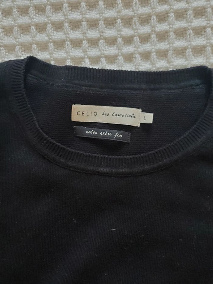 Pull extra fin noir Celio - photo numéro 2