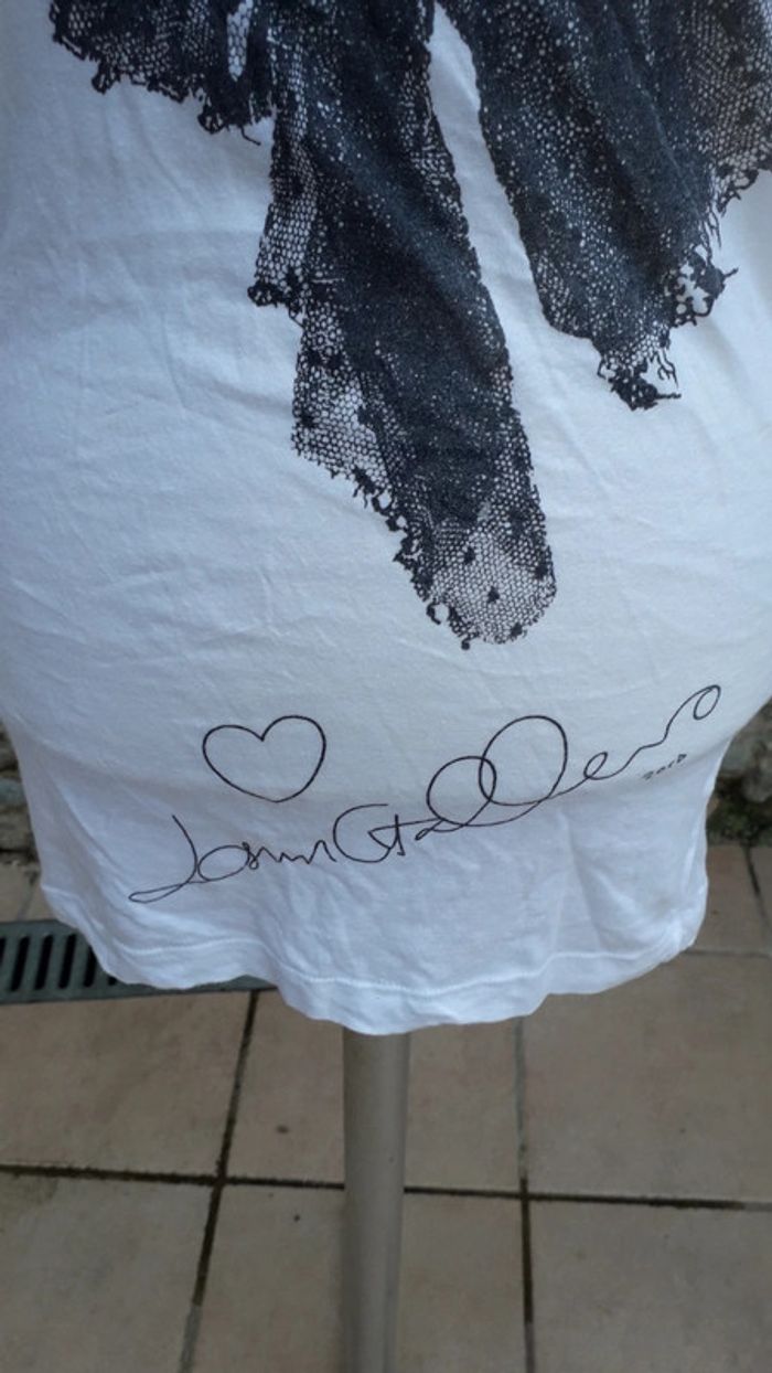 Tee-shirt coton blanc, dessin noir - photo numéro 2