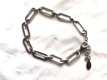 Bracelet Gros Maillons Plats Bijou Argenté Fantaisie Hommes Femmes