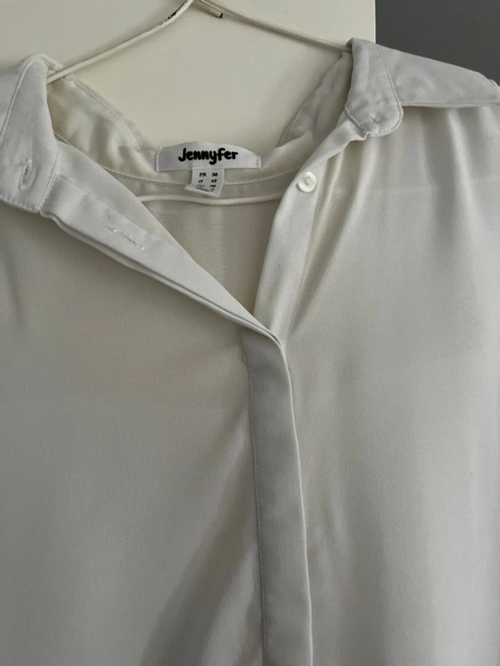 Débardeur blanc style chemise - photo numéro 2