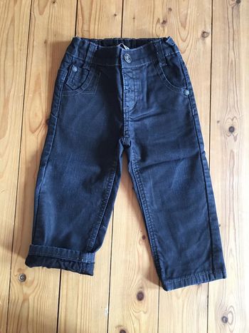 Pantalon long doublé enfant garçon bleu Marine effet huilé 3 pommes