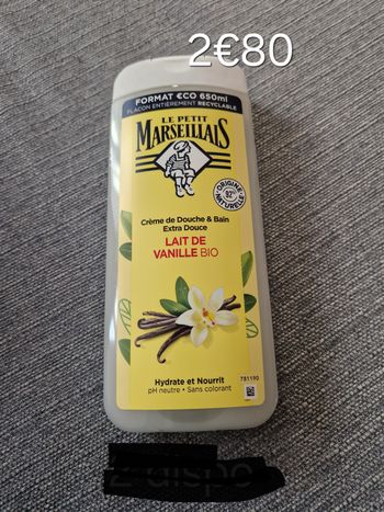 Gel douche lait de vanille bio 650ml