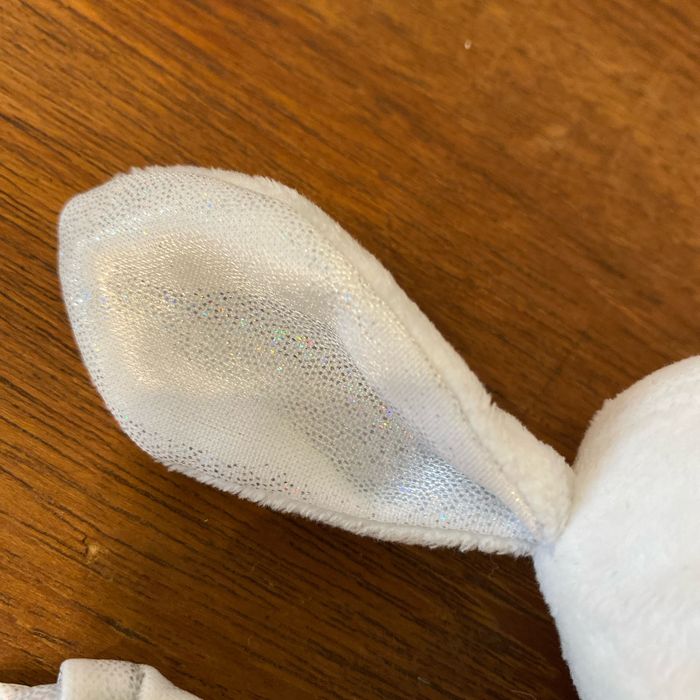 Doudou lapin plat blanc - photo numéro 2
