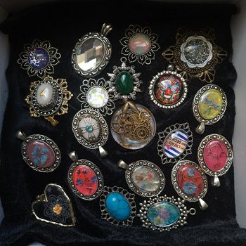 Lot de pendentifs acier inoxydable multicolore