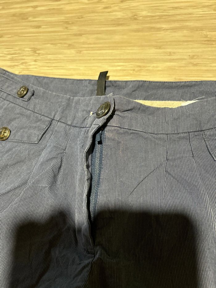 Short élégant L 40 Nafnaf bleu à rayures boutons ancre marine - photo numéro 3