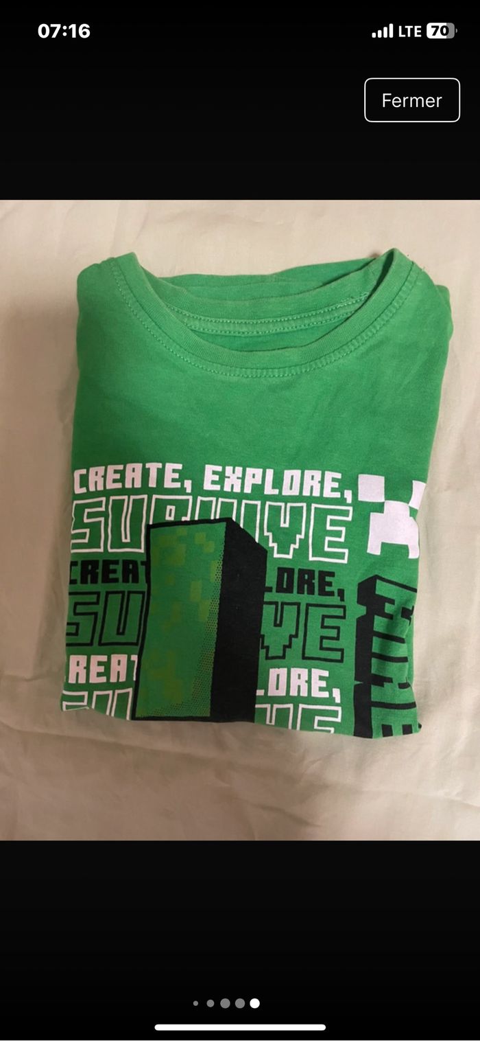 T shirt enfant mine craft - photo numéro 10