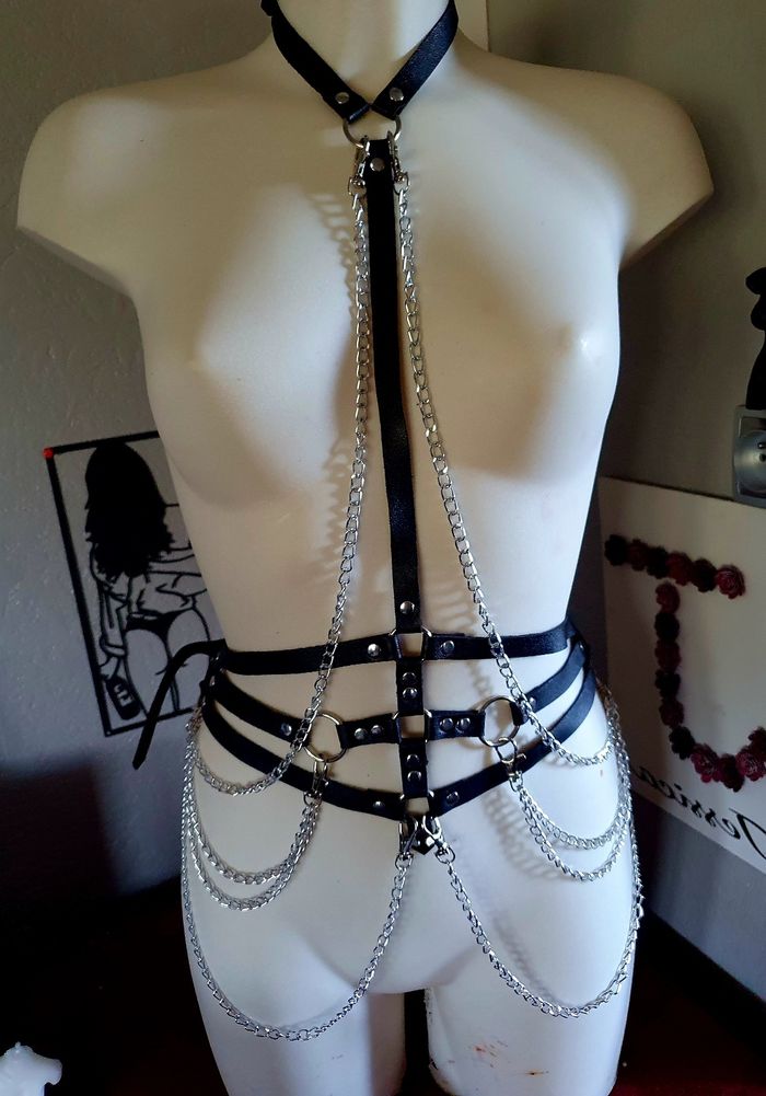Ceintures de corps et chaînettes festival bondage bdsm costume - photo numéro 5