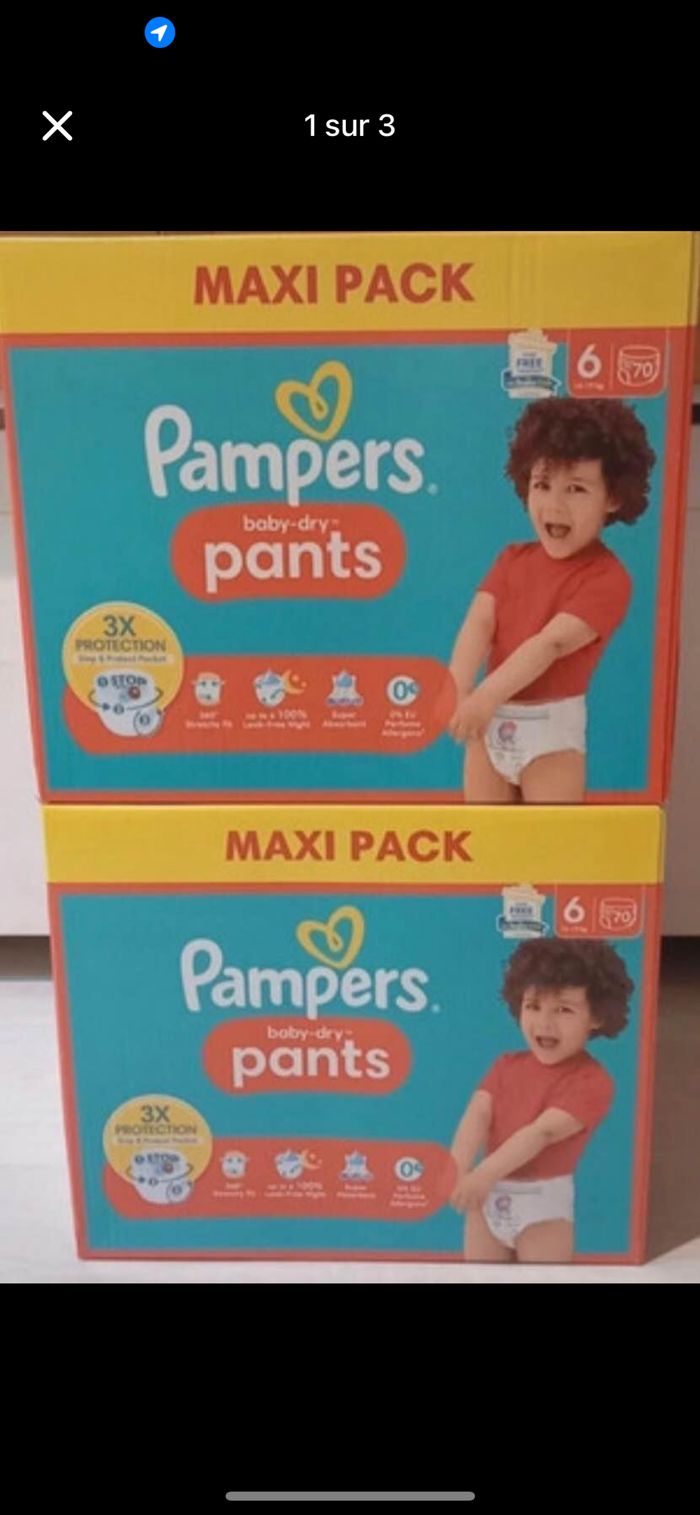 Couches cullotes Pampers taille 6