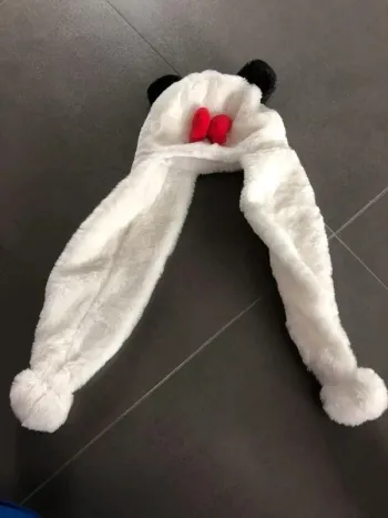 Bonnet écharpe en sherpa minnie avec oreilles 41cm