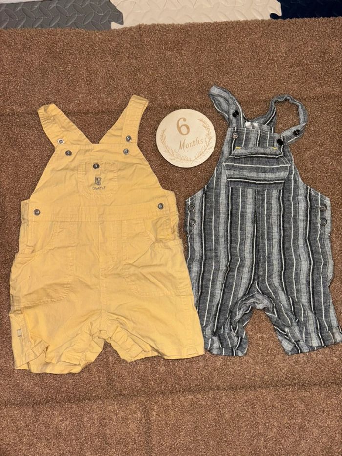 Lot de 2 Salopette courte / combi short leger 6 mois