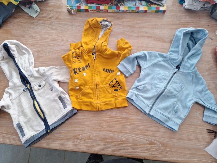 Lot 3 gilets zippés
