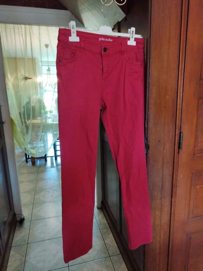 Jeans bordeaux droit Grain De Malice L/40 - photo numéro 2