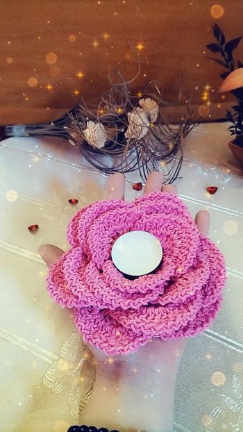 Fleur bougeoir décorative