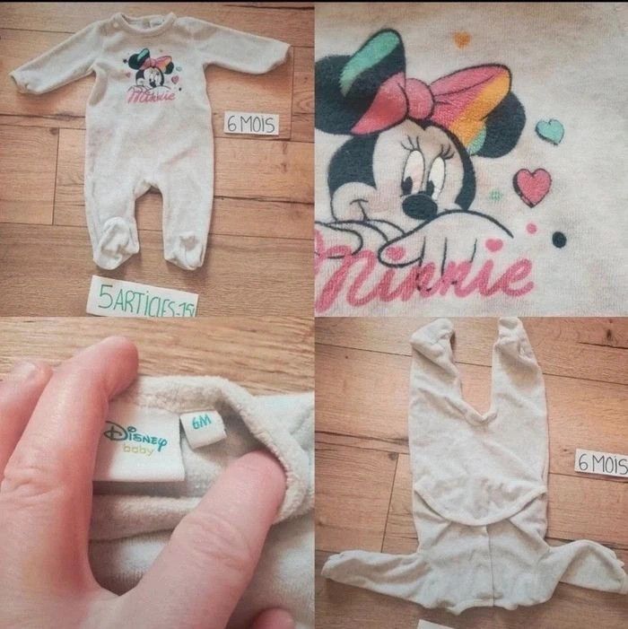 🌸 Lot pyjamas bébé fille 6 mois – velours – hiver 🌸 - photo numéro 4