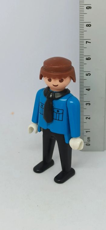 Homme policier vintage avec cravate noir playmobil