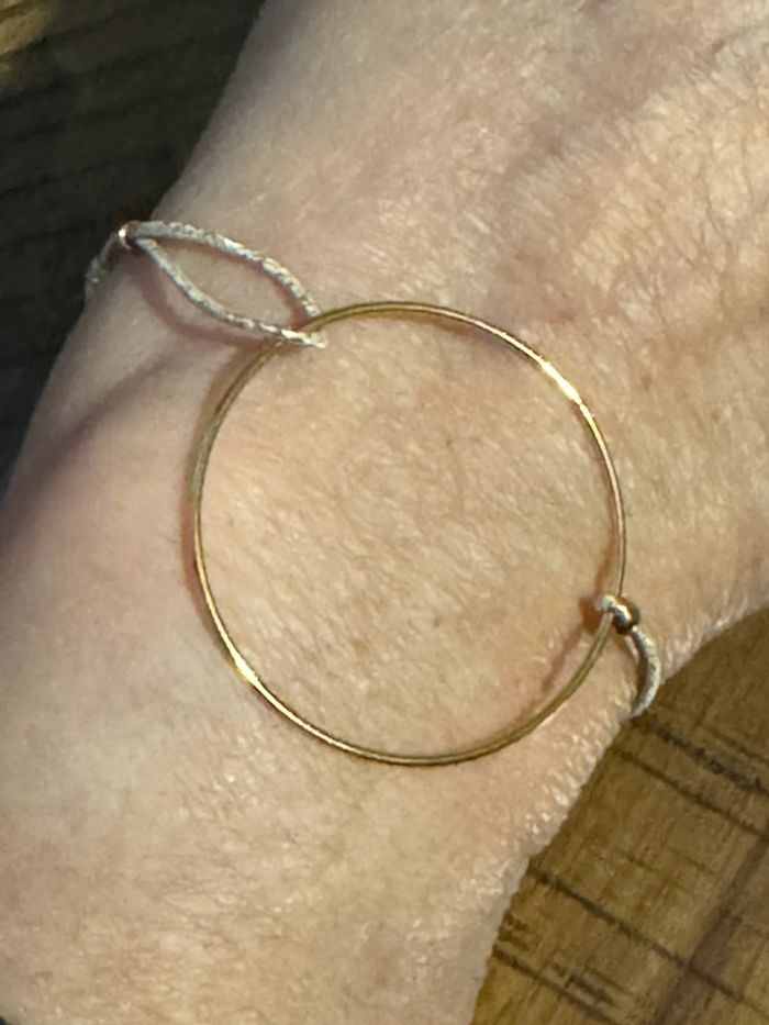 Bracelet cordon doré pailleté réglable cercle fils xl acier inoxydable or habaha Paris - photo numéro 8