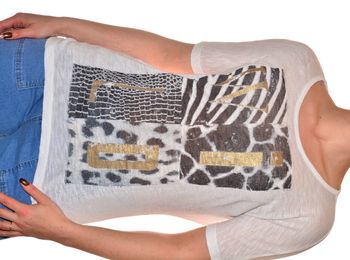 tshirt coupe basique motif wild animal col rond taille S