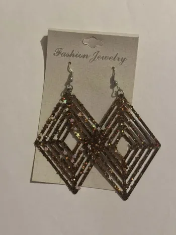 Boucles d'oreilles pendantes pailletées
