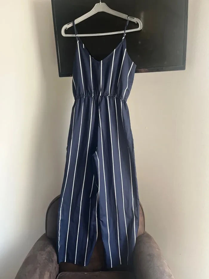 Combinaison rayer bleu et blanc - photo numéro 2