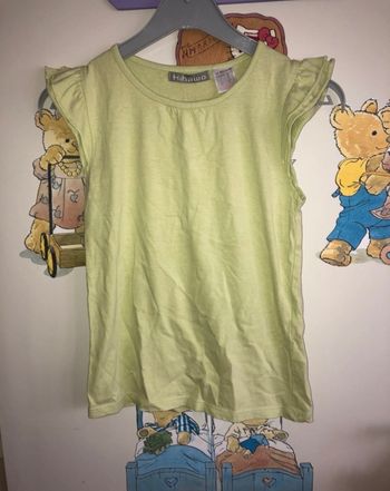 Tee shirt vert sans manches, taille 8 ans, marque La Redoute.