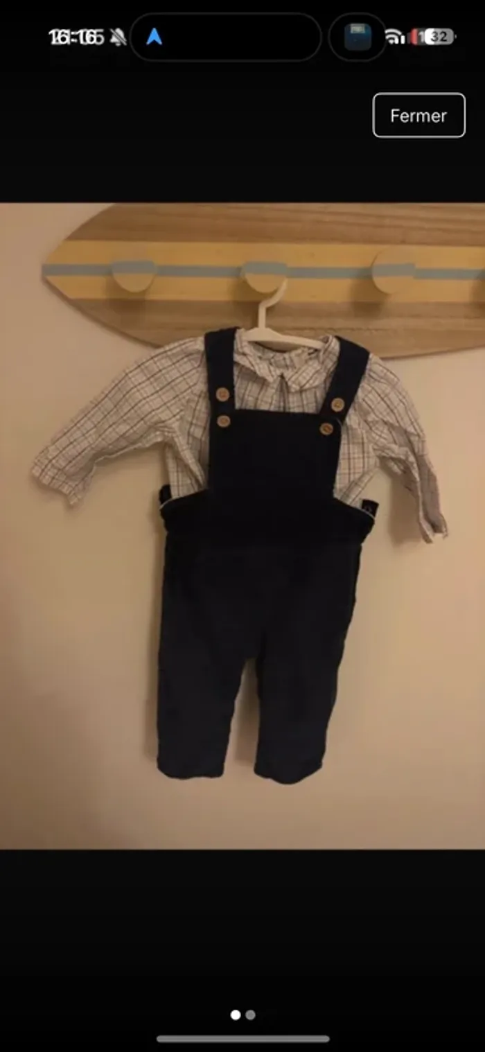 Ensemble salopette + guimpe