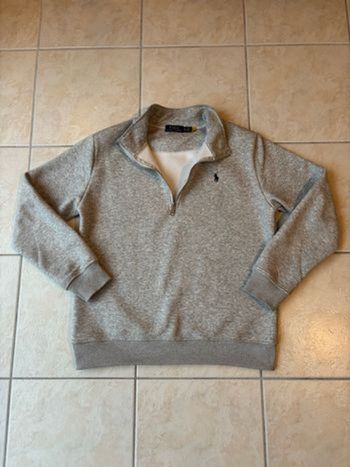 Demi zip Ralph Lauren gris taille M