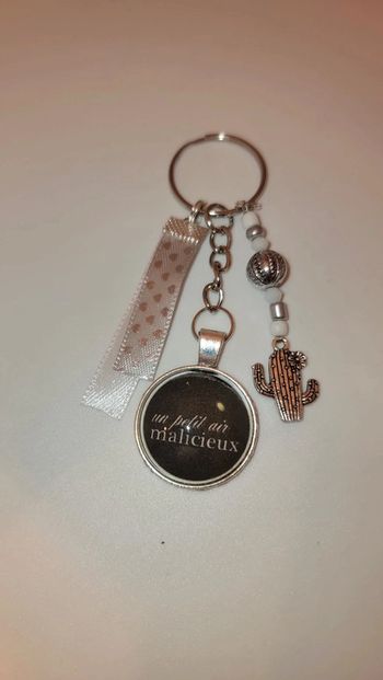 Cadeau pensées positives, porte clé message bijoux de sac " un petit air malicieux "