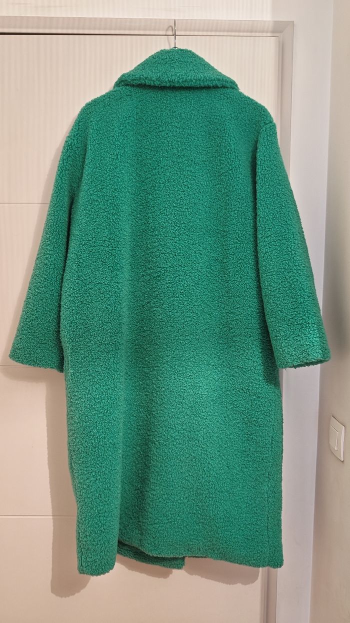 Manteau vert en mouton - Zara taille L - photo numéro 2