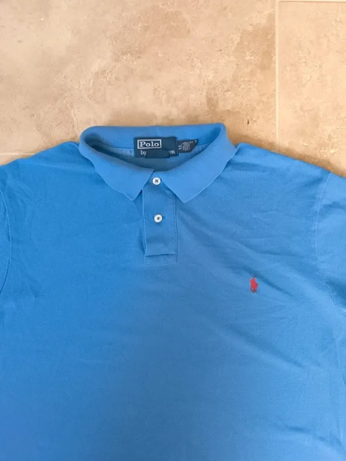 Polo Ralph Lauren homme taille XL Bleu logo rouge excellent état - photo numéro 3