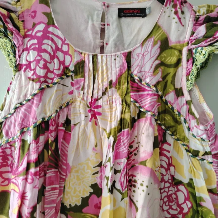 Robe rose fleurie CAtimini 10 ans - photo numéro 3