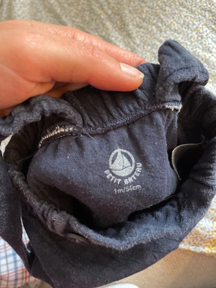 Pantalon à bretelles / bas salopette petit bateau - photo numéro 3