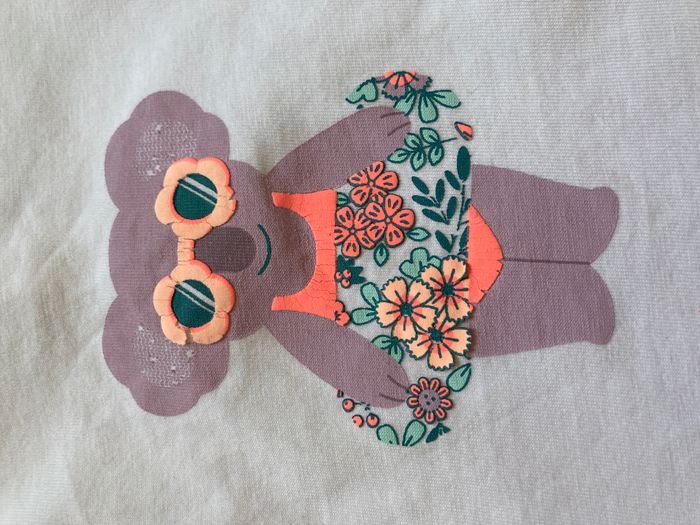 Tee-shirt imprimé manches à volants bébé 18 mois - photo numéro 2