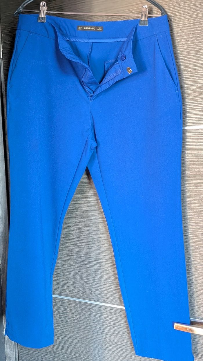 Pantalon Zara automne hiver bleu vif