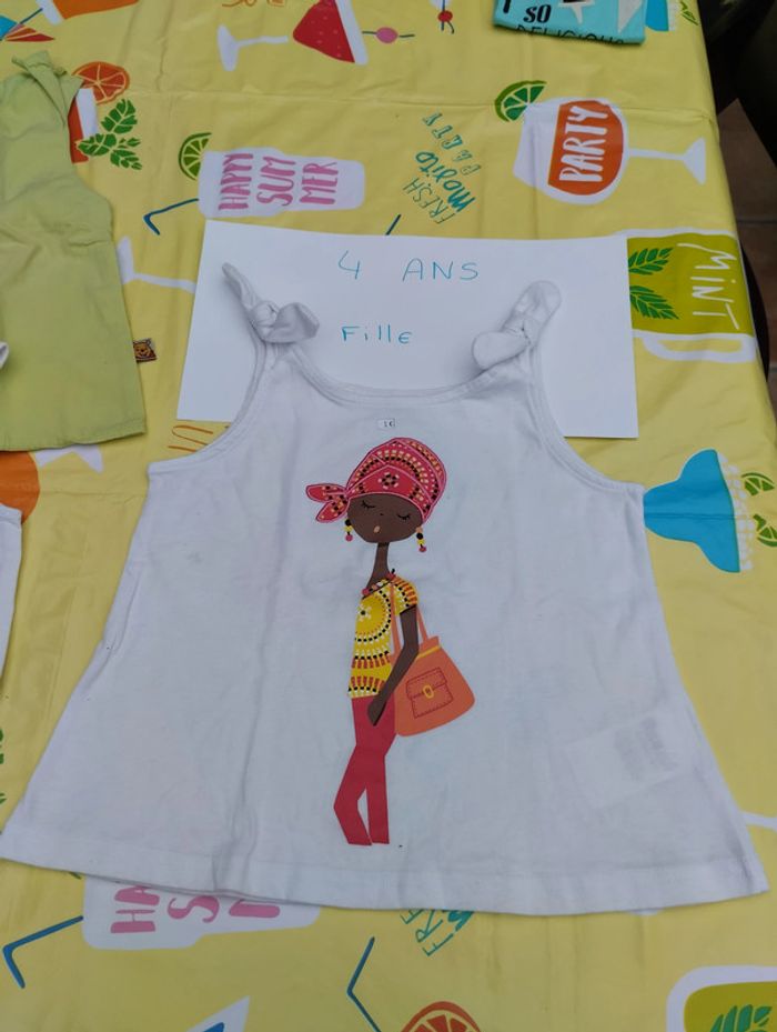 Débardeur blanc 4 ans fille