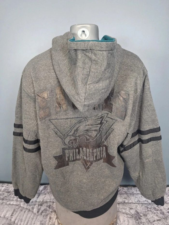 Veste epaisse à capuche nfl réversible homme / vert et gris taille L / brodé 244 - photo numéro 16