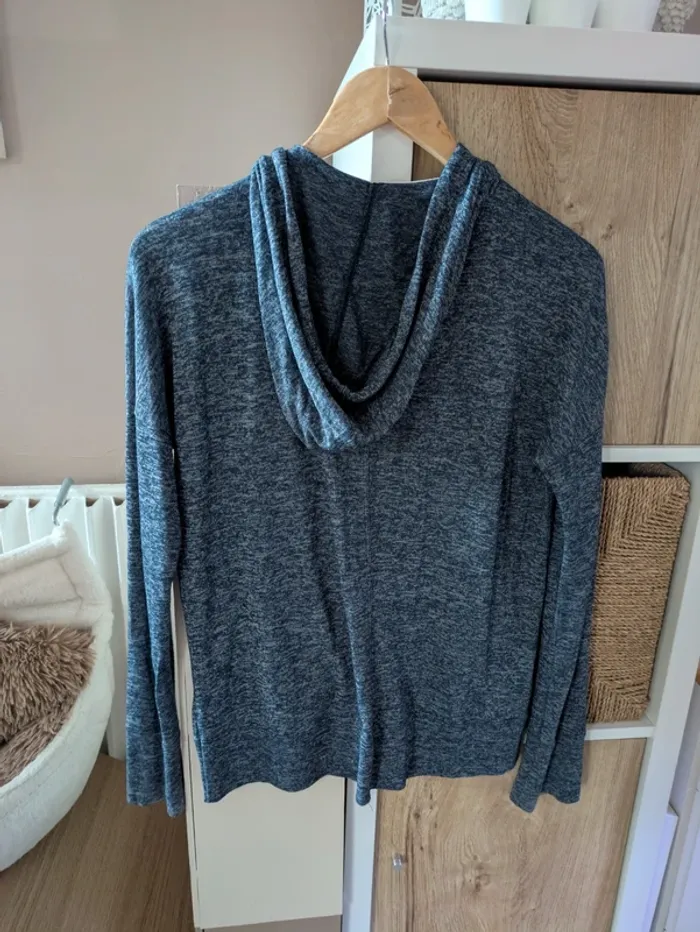 Magnifique gilet sweat à capuche bleu chiné Hollister taille S - photo numéro 3