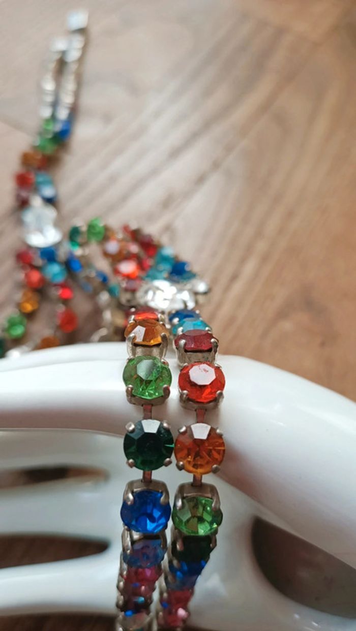 Collier vintage verre multicolore - photo numéro 7