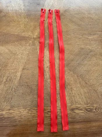 Lot de 3 Fermetures éclair zip séparables de 5 mm, couleur ton sur ton, 75 cm Delrin