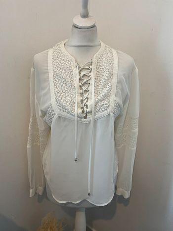 Blouse blanche et dentelle The Kooples XS