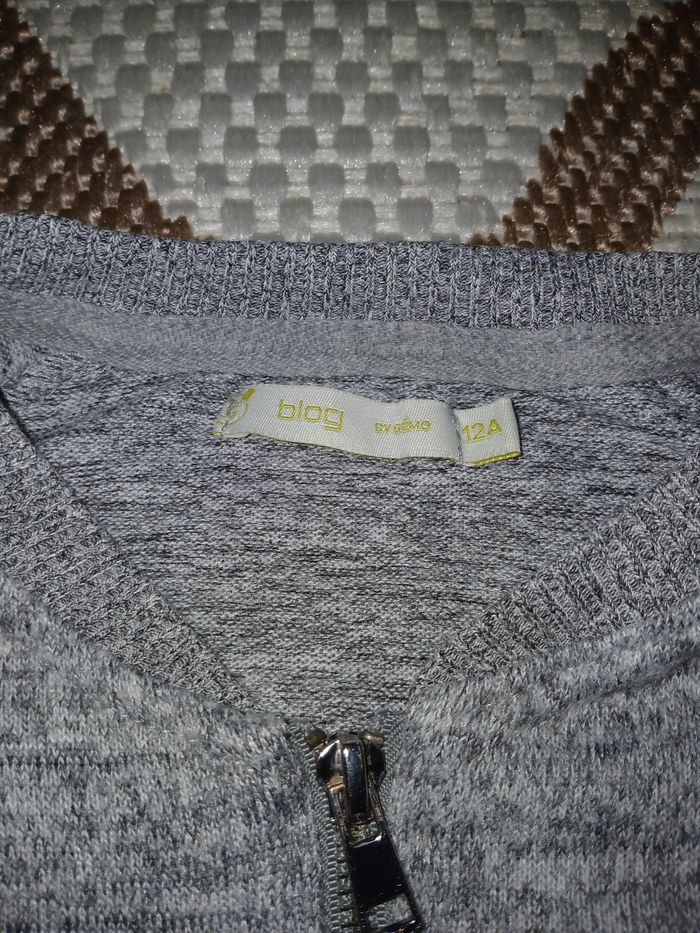 Gilet zippé gris – GÉMO – Taille 12 ans – Neuf - photo numéro 2