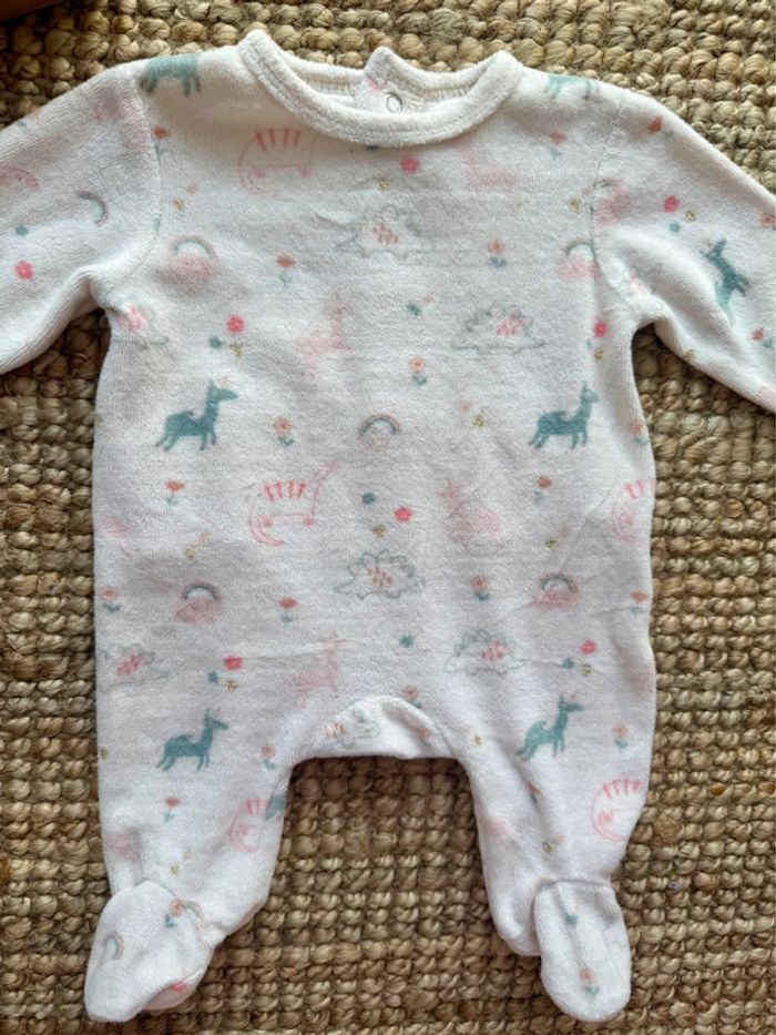 Pyjama velours Kiabi 1mois / 54cm - photo numéro 2