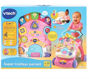 Trotteur parlant 2 en 1 rose