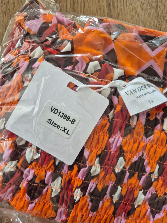 Top Femme Plissé Orange et Rouge Taille XL/42 - photo numéro 3