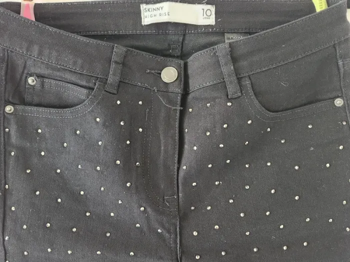 🖤 Jean skinny noir à strass - NEXT - Taille 38 - photo numéro 4