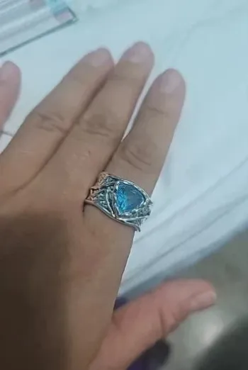 Bague Boho unisexe plaquée argent, taille 60