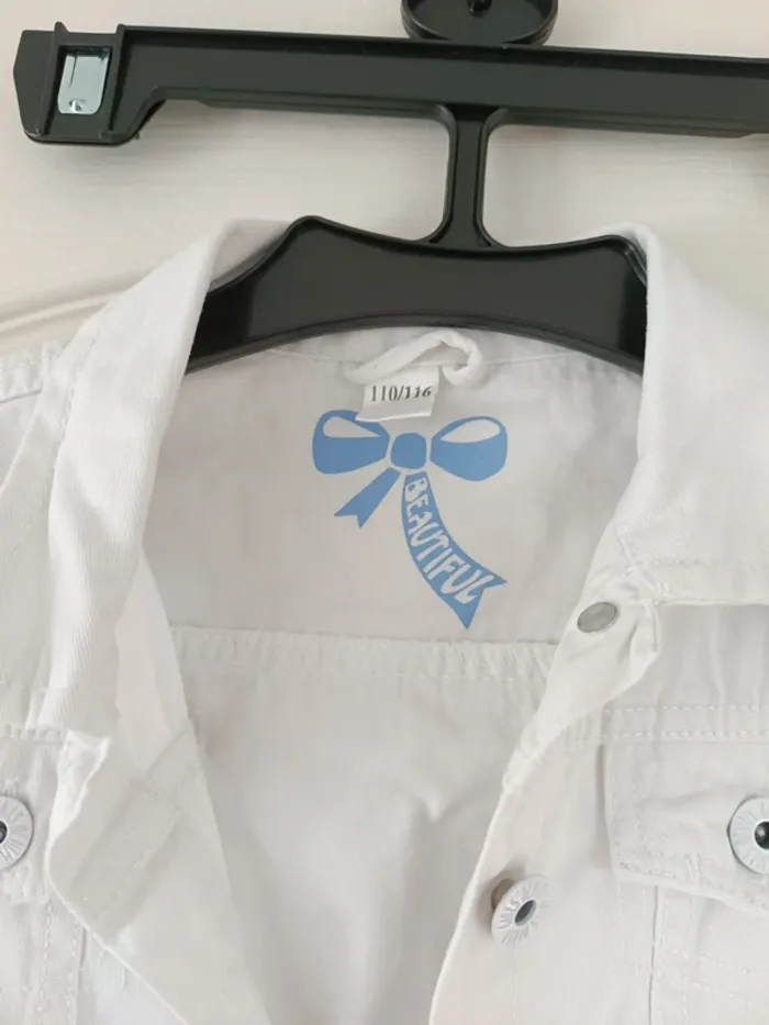 Veste en jean blanche 5/6 ans - photo numéro 3