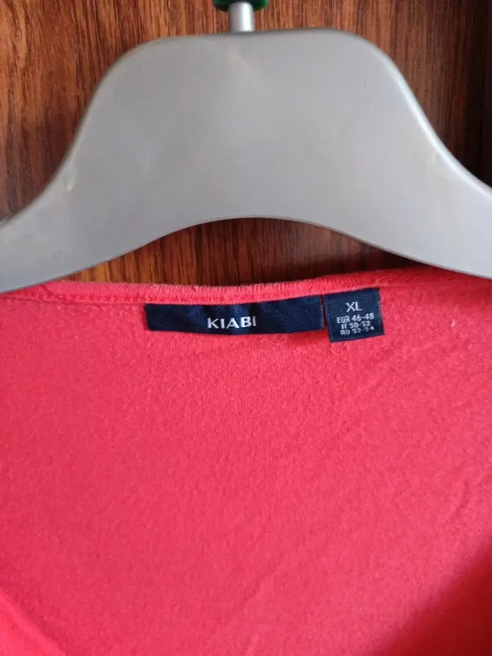 T shirt orange manche longue col bénitier taille 46/48 - photo numéro 4