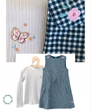 8 ans ensemble sergent major Teeshirt col et robe