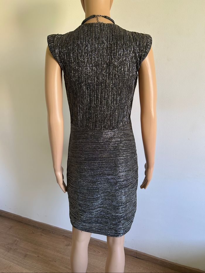 Robe argentée et dorée brillante à manches courtes Morgan taille XS jamais portée - photo numéro 5